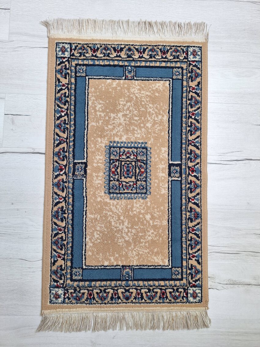 Beige and blue Persian rug