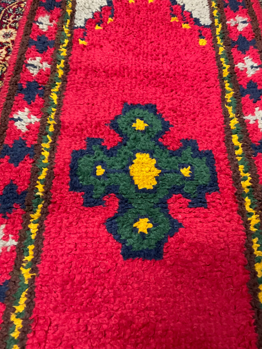 Berber style pure wool vintage rug