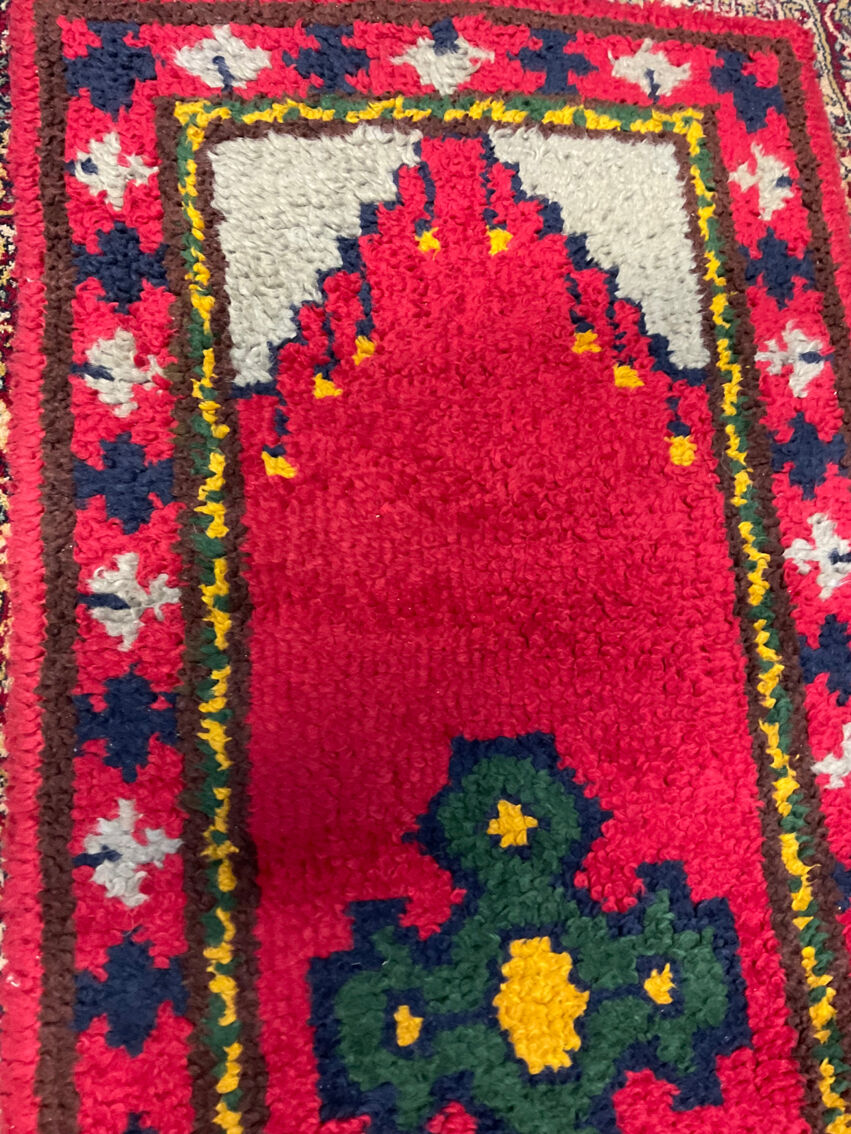 Berber style pure wool vintage rug