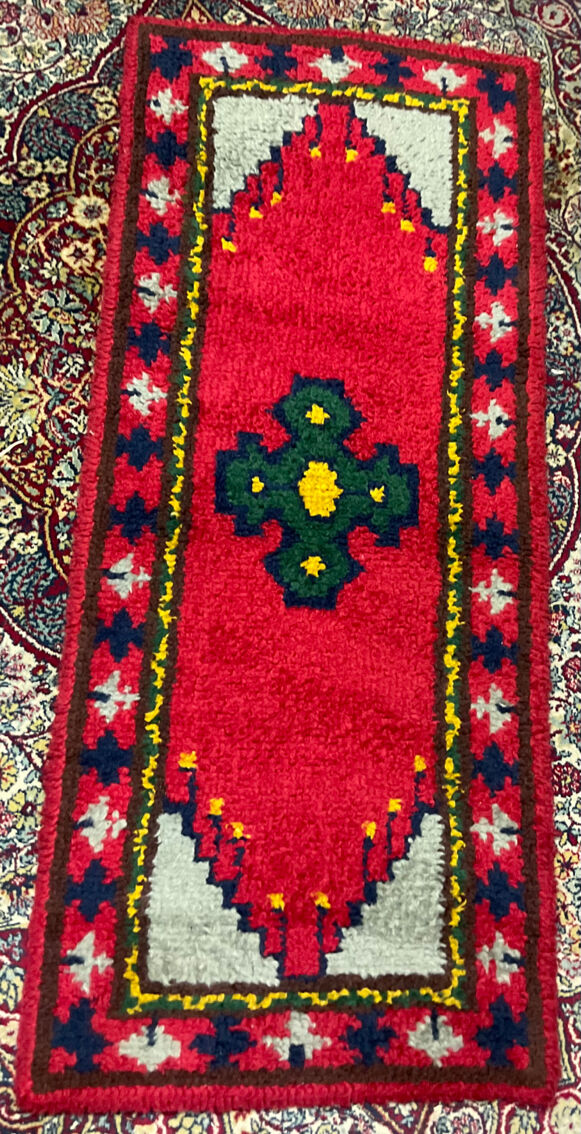 Berber style pure wool vintage rug