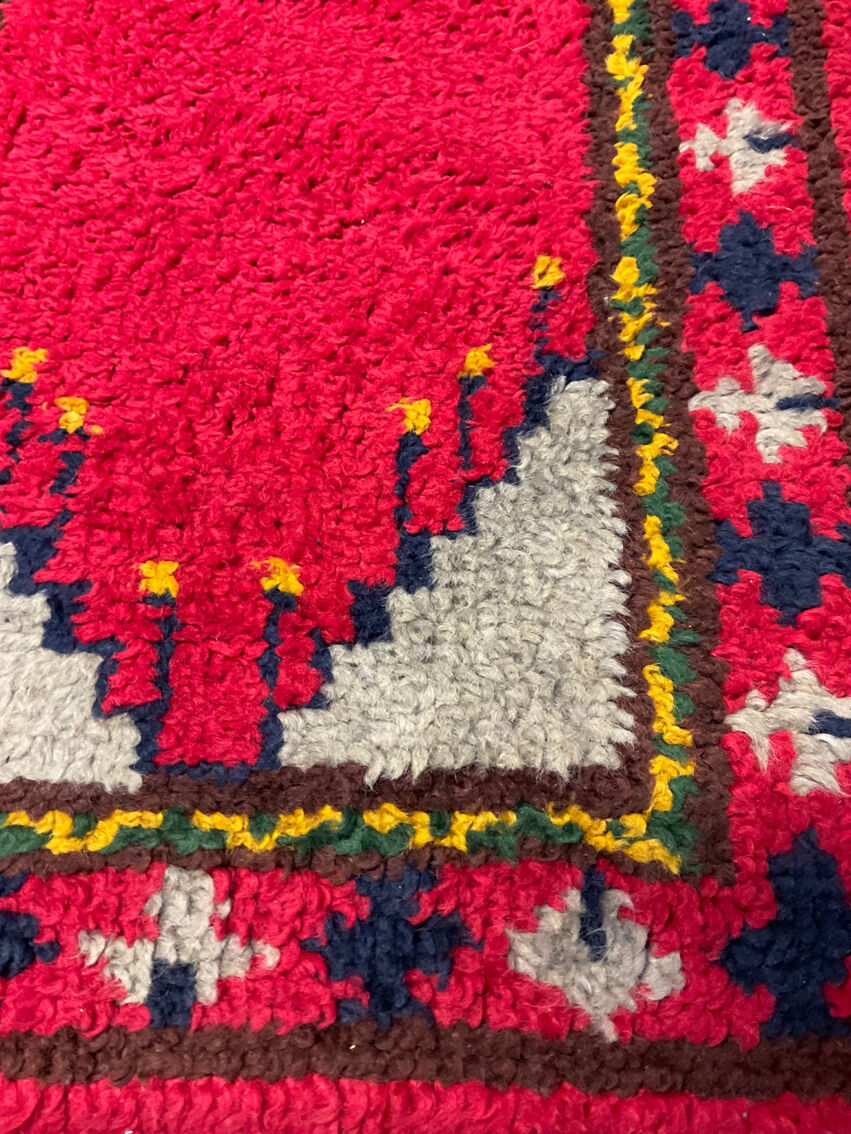 Berber style pure wool vintage rug