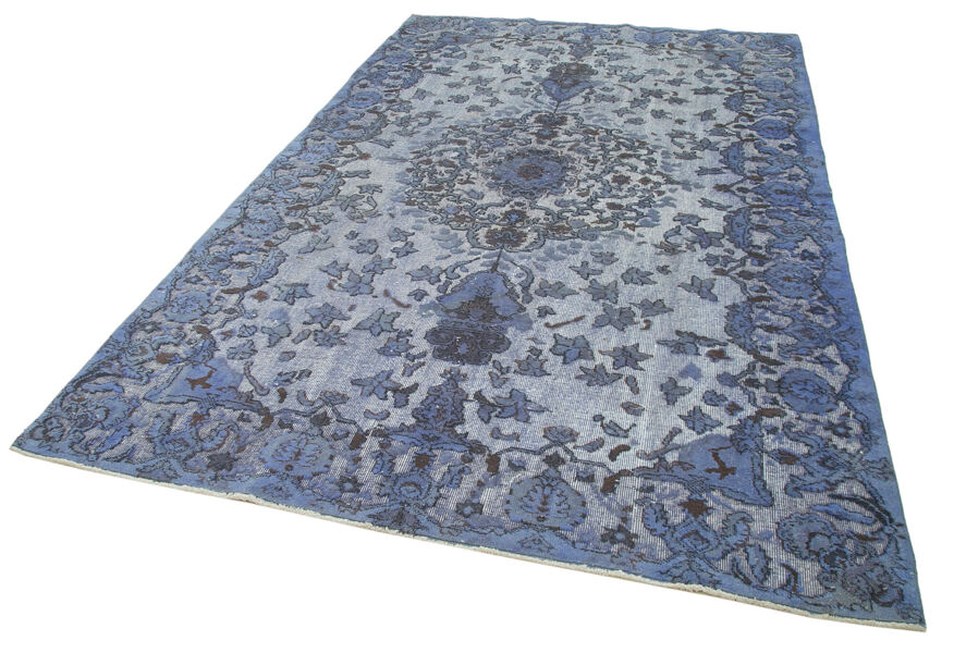 Handmade unique Anatolian blue rug