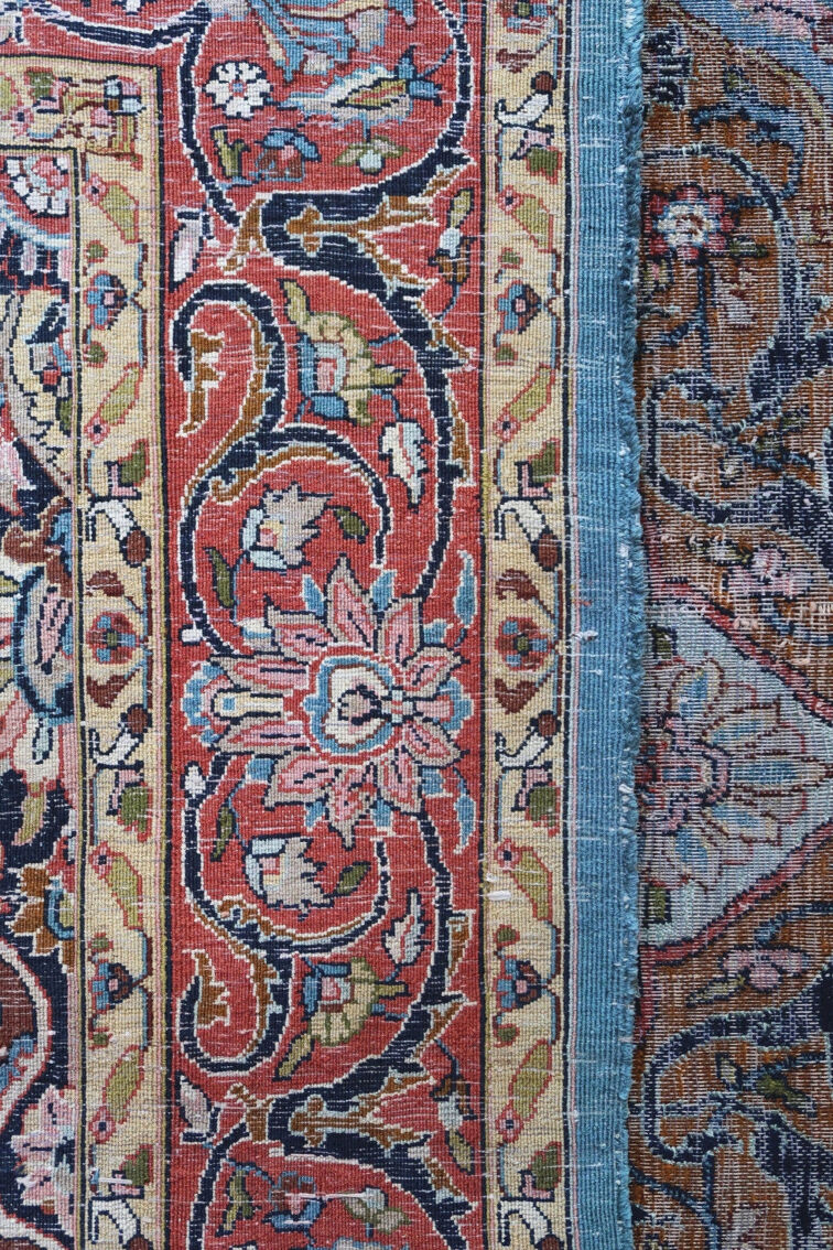 Vintage Handmade Indian silk rug