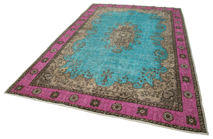 Handmade Anatolian turquoise rug